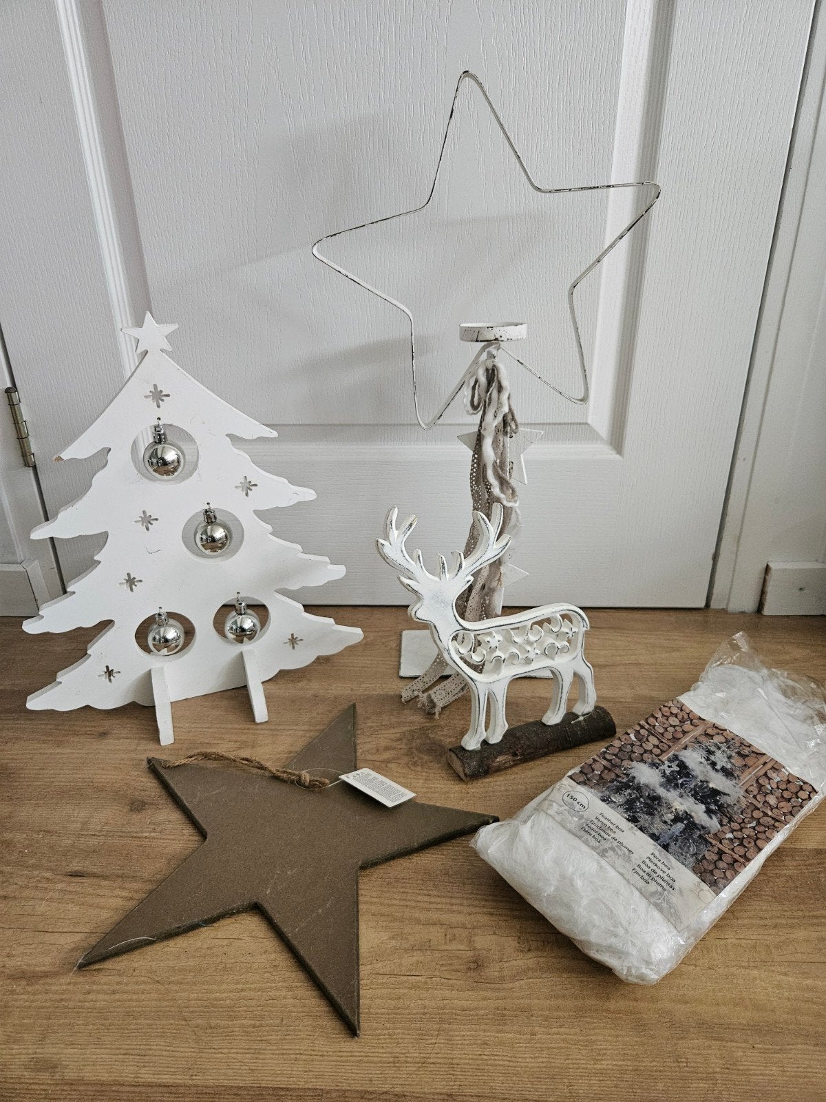 Kerst decoratie versiering wit brocante rustiek, Ophalen