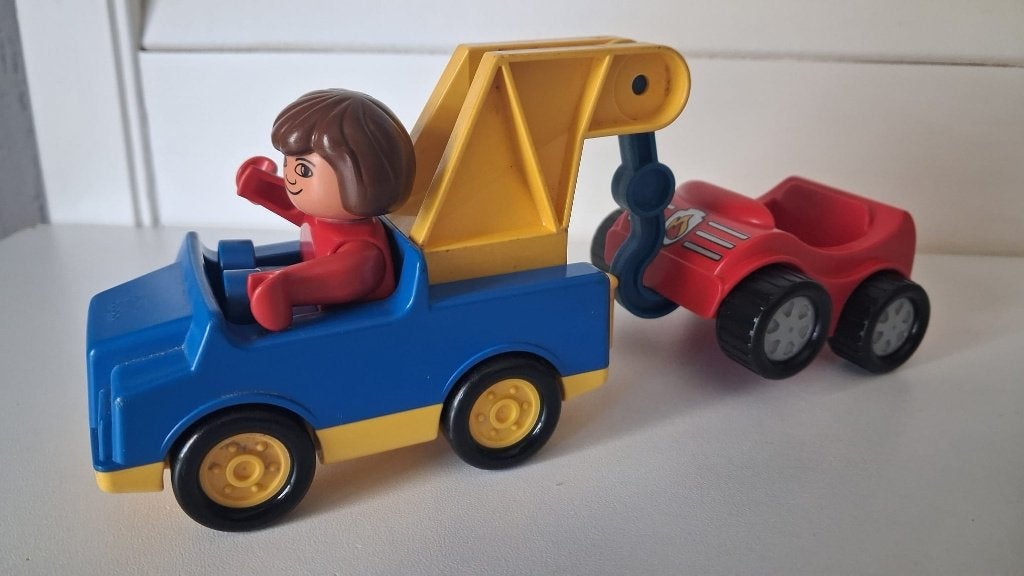 Duplo sleepdienst met brandweerauto zgan, Overige thema's, Ophalen of Verzenden, Zo goed als nieuw, Duplo
