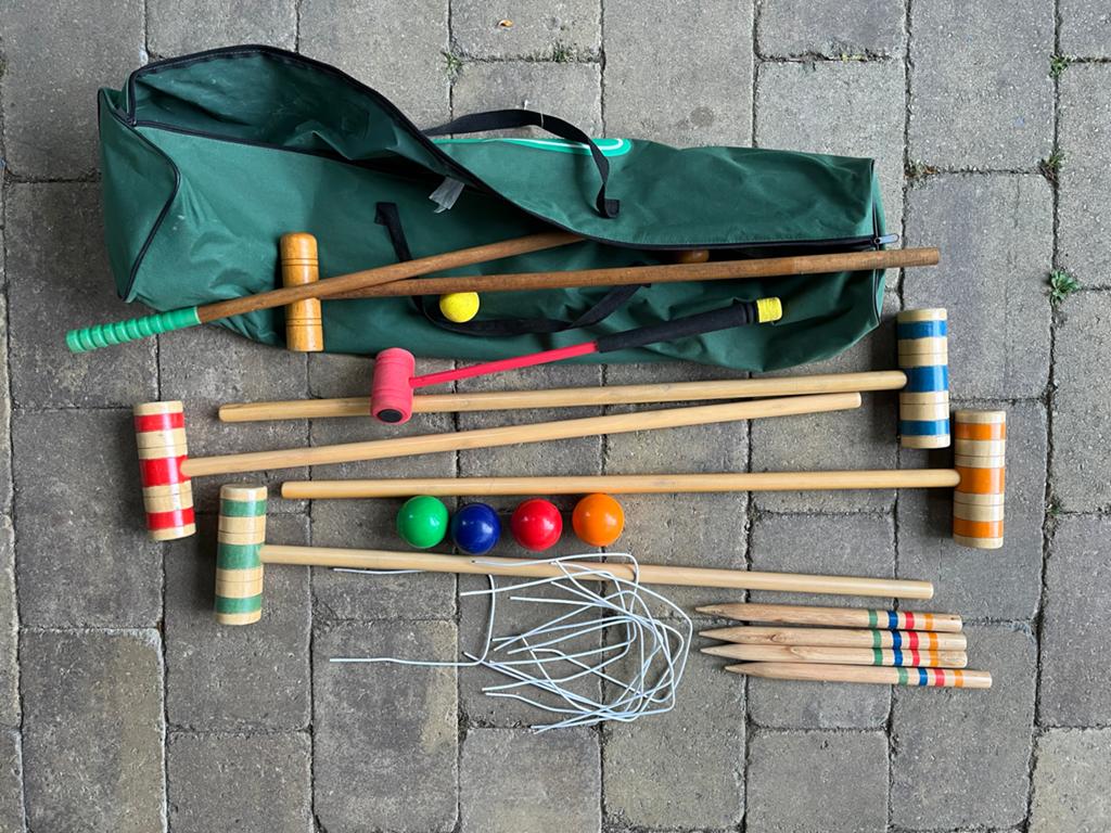 Luxe 4-persoons Croquet Spel - Compleet met Draagtas, Ophalen, Gebruikt
