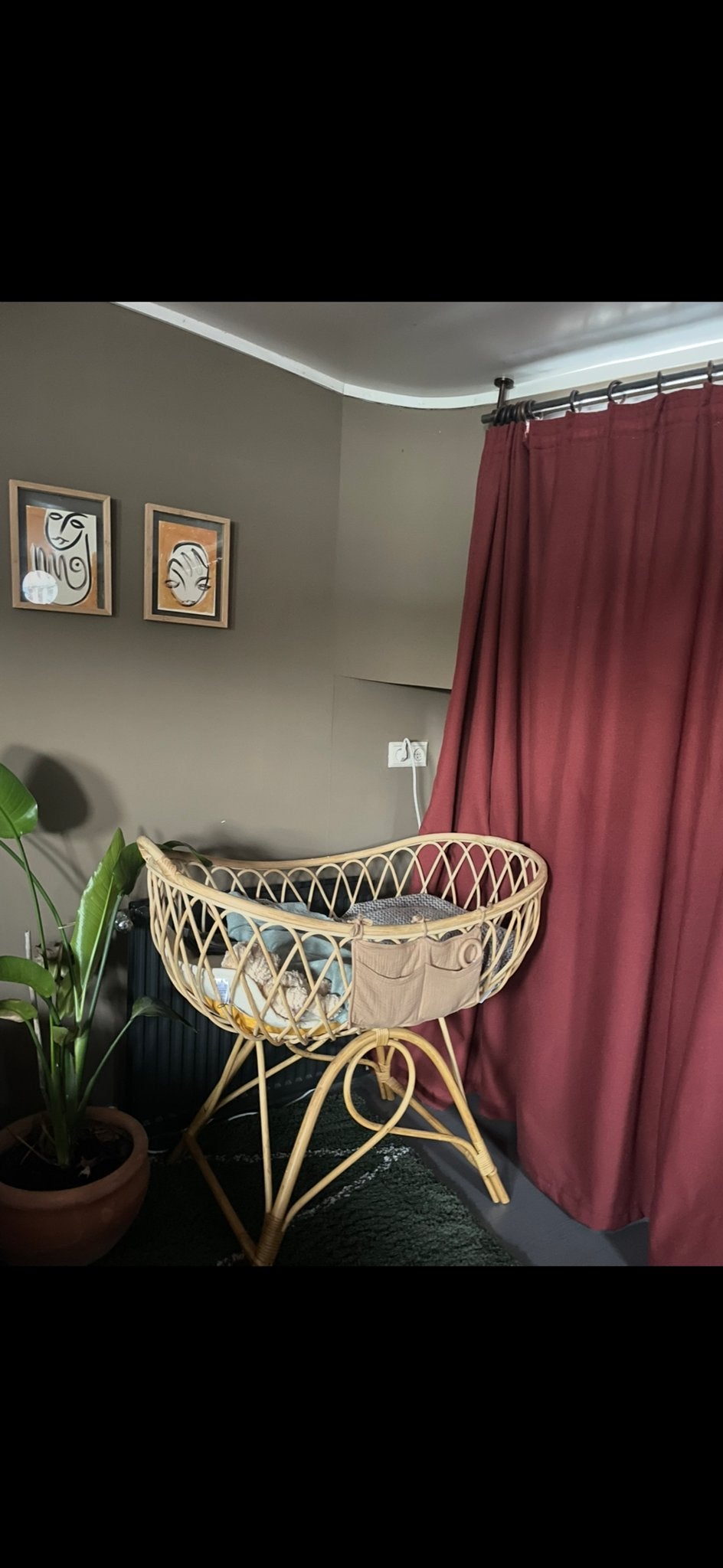 Rotan Wieg met Matrasje - Vintage Stijl, Kinderen en Baby's, Babywiegjes en Ledikanten, Ophalen of Verzenden, Gebruikt, Wieg
