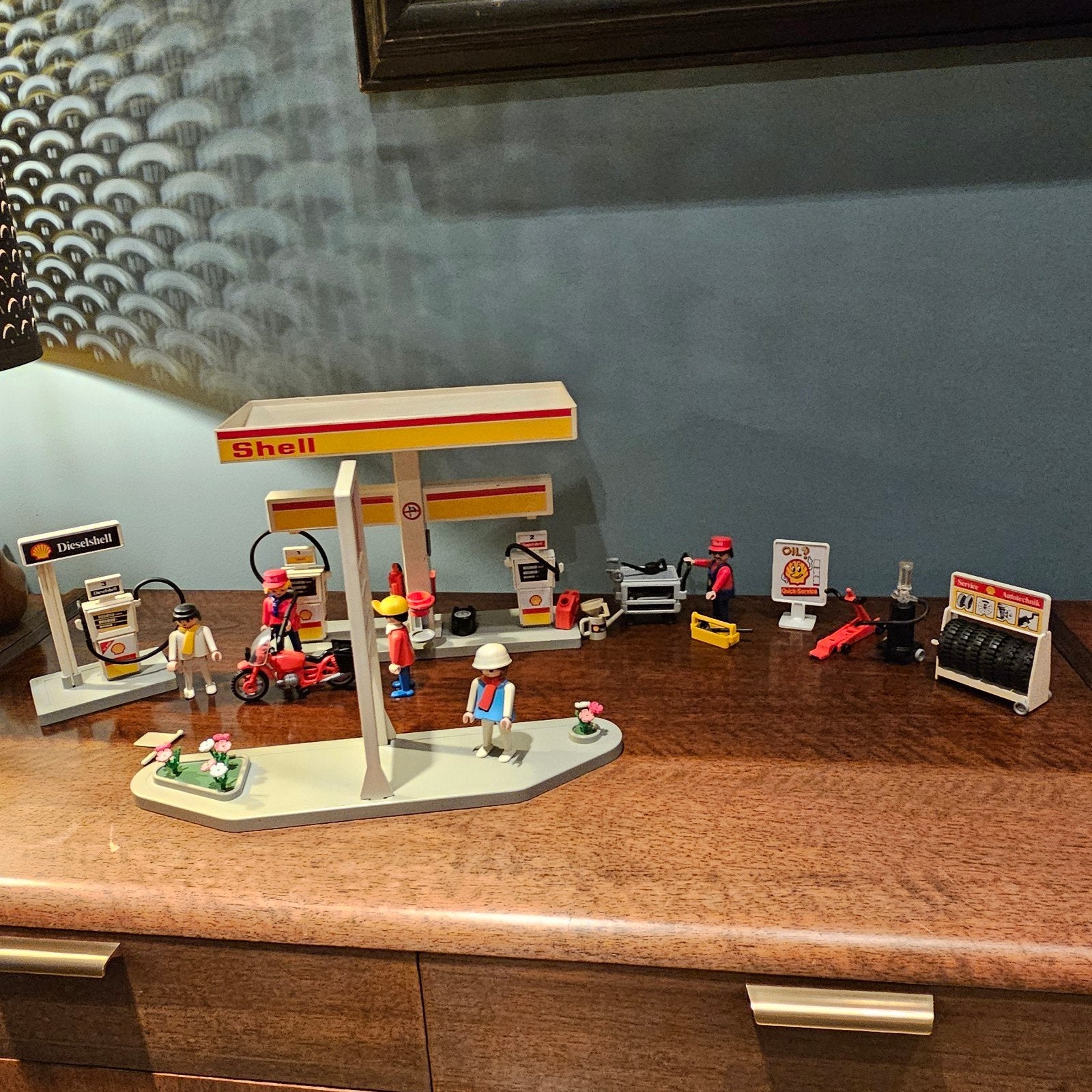 playmobil 3437 Shell tankstation, Ophalen of Verzenden, Gebruikt, Poppenhuis