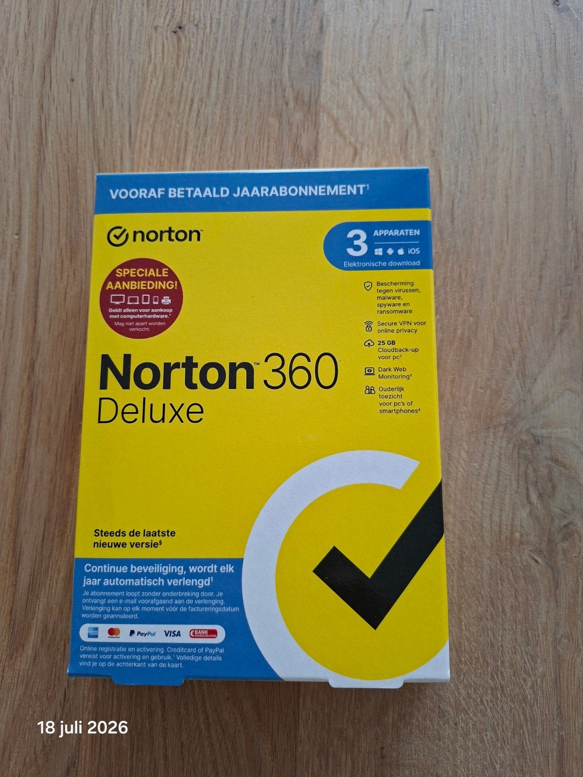 NORTON ANTI VIRUS 360 DeLuxe, Computers en Software, Antivirus- en Beveiligingssoftware, Android, iOS, Ophalen