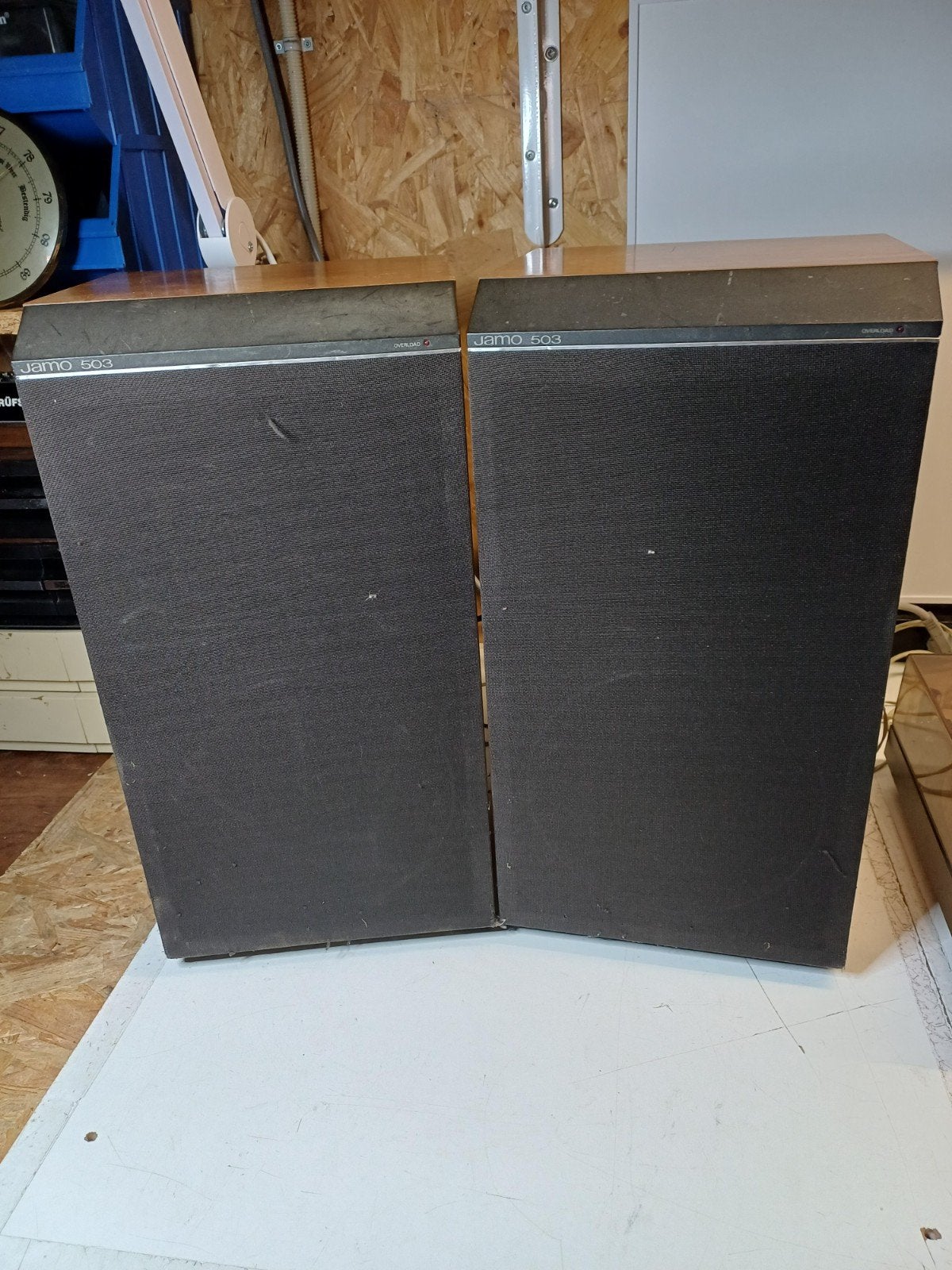 Jamo 503 luidsprekers - Werken, maar foamranden te vervangen, Ophalen, Gebruikt, 60 tot 120 watt, Front, Rear of Stereo speakers