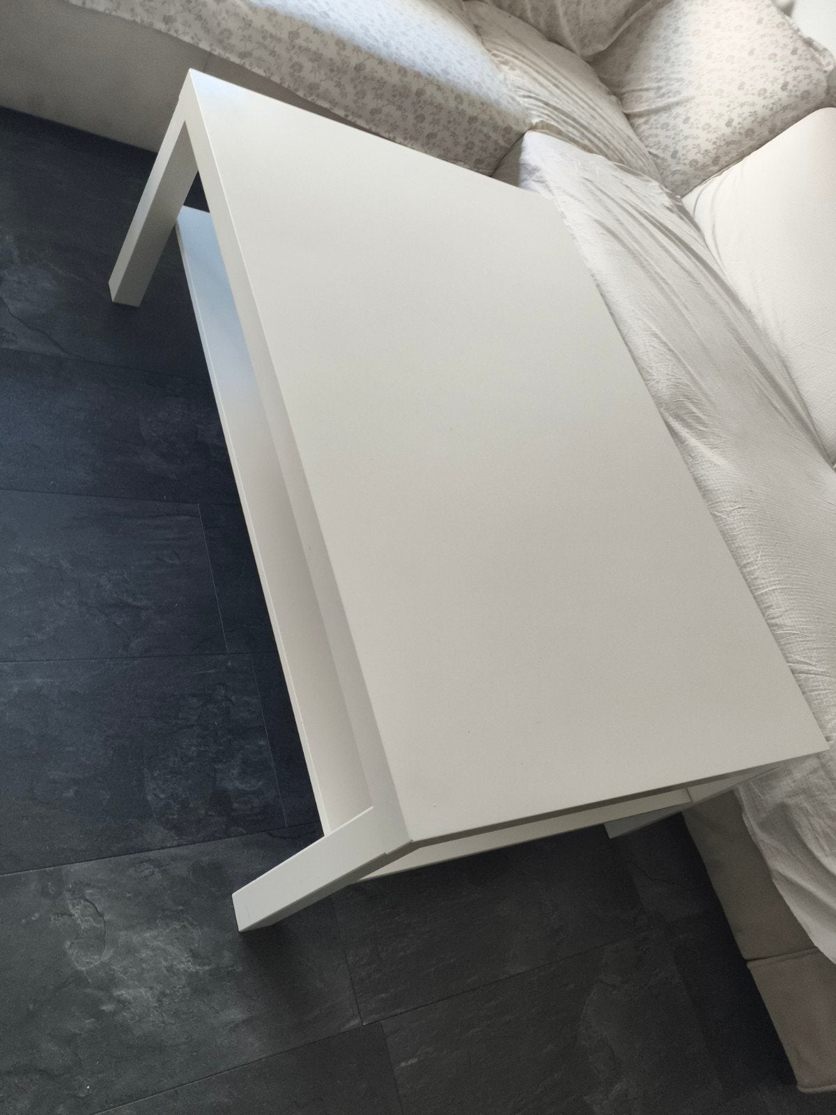 Witte bijzettafel / salontafel, Gebruikt, Rechthoekig, Hout, Ophalen
