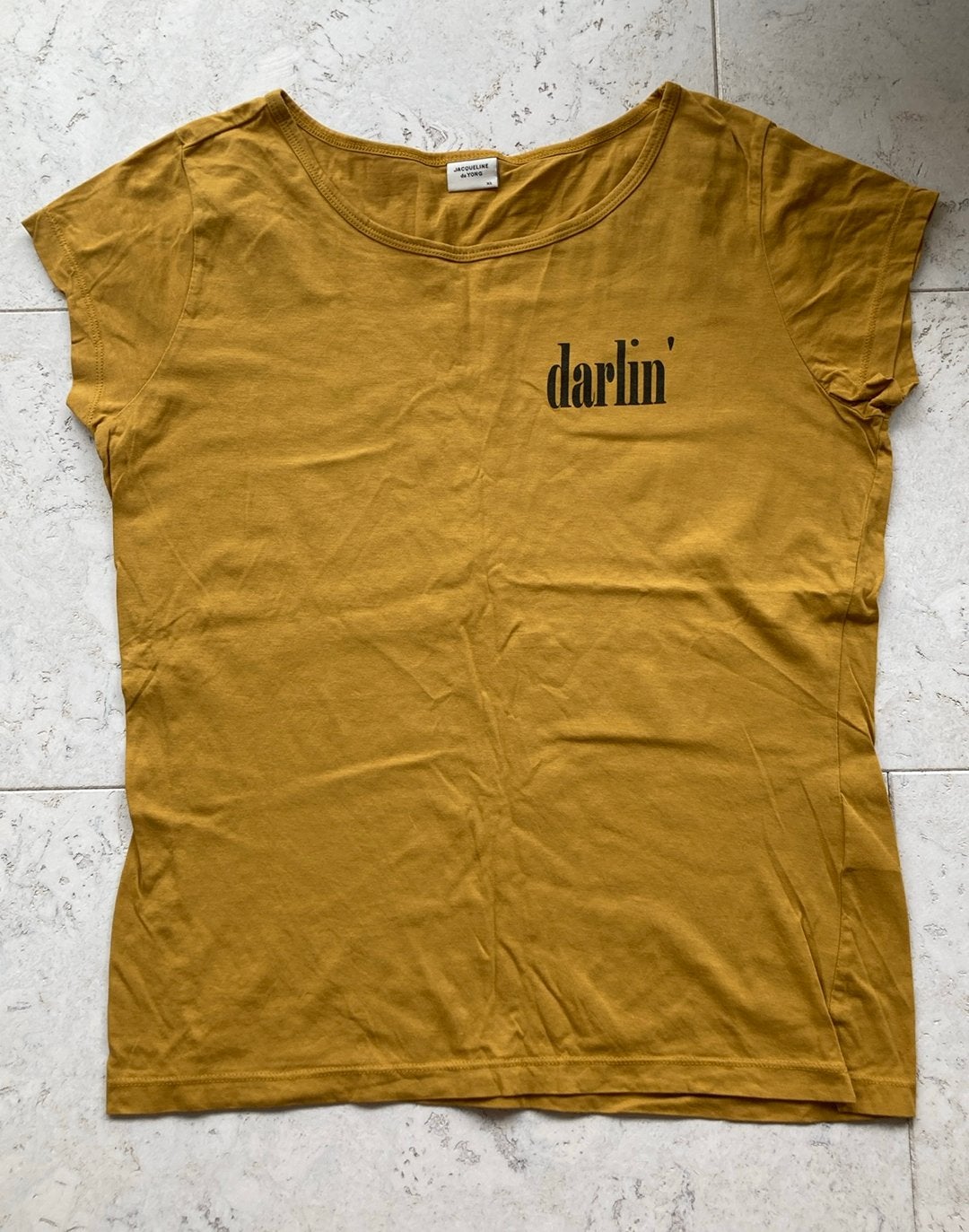 Jaqueline de Yong, okergeel / mosterdgeel shirt, maat l/xl, Geel, Maat 46/48 (XL) of groter, Ophalen of Verzenden, Zo goed als nieuw