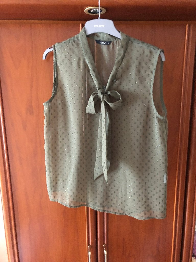 doorschijnende blouse + sjaalkraag - Only - 38 - nieuw, Only, Nieuw, Ophalen of Verzenden, Groen