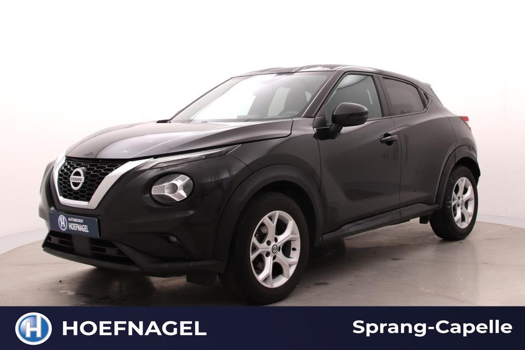 Nissan Juke 1.0 DIG-T N-Connecta | Navi | Cruise Control | C, Auto's, Nissan, Stof, Zwart, Automatische klimaatregeling, Zwart