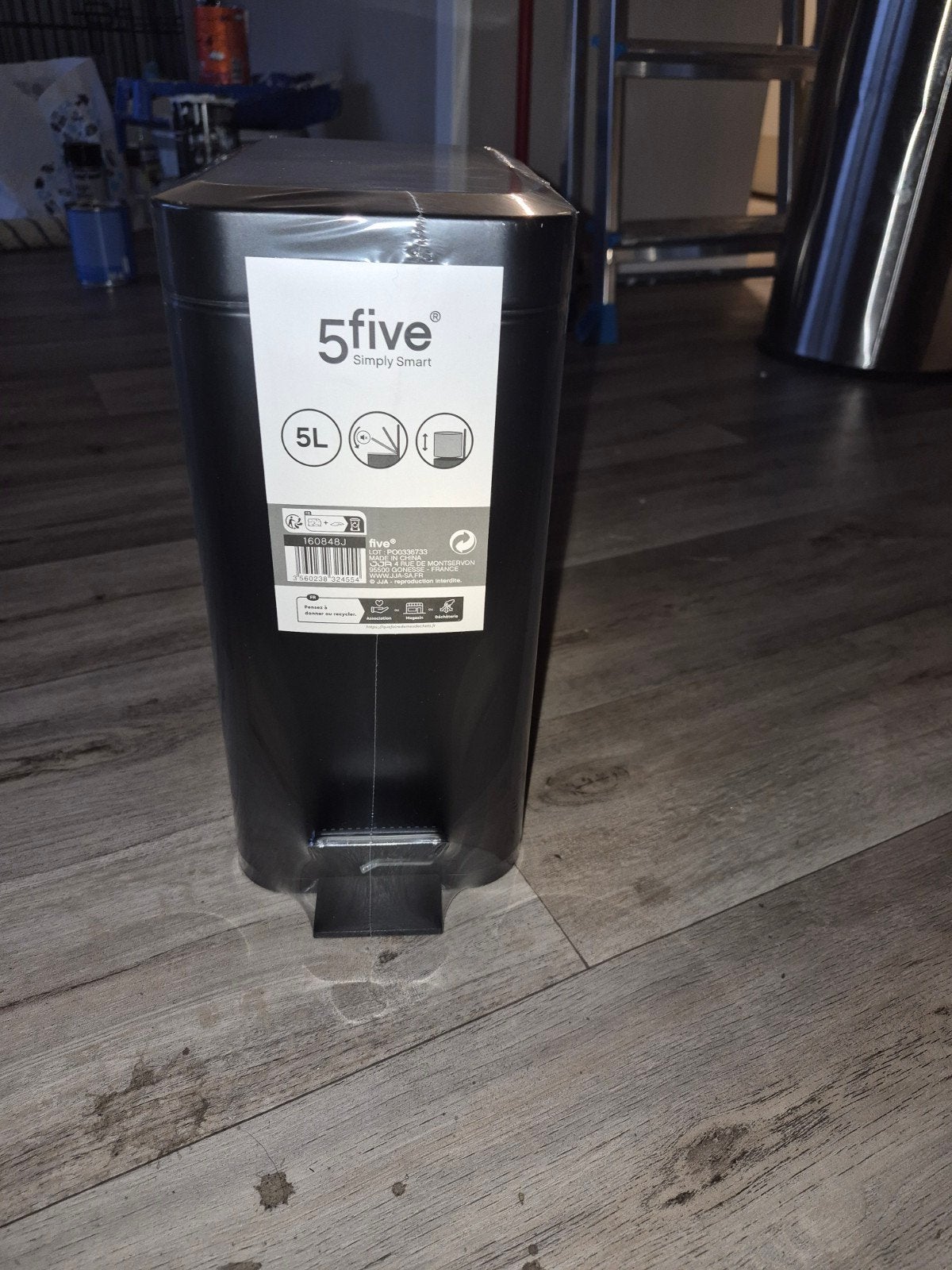 5five Simply Smart Pedaalemmer 5L Zwart, Huis en Inrichting, Ophalen, Kunststof, Met pedaal, Nieuw