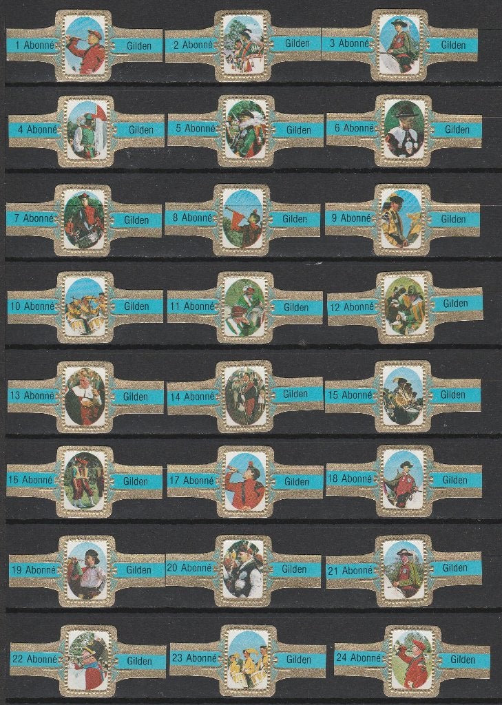 ABONNE sigarenbanden 1 tm 24 Blauw GILDEN, Verzenden, Zo goed als nieuw, Sigarenbandjes