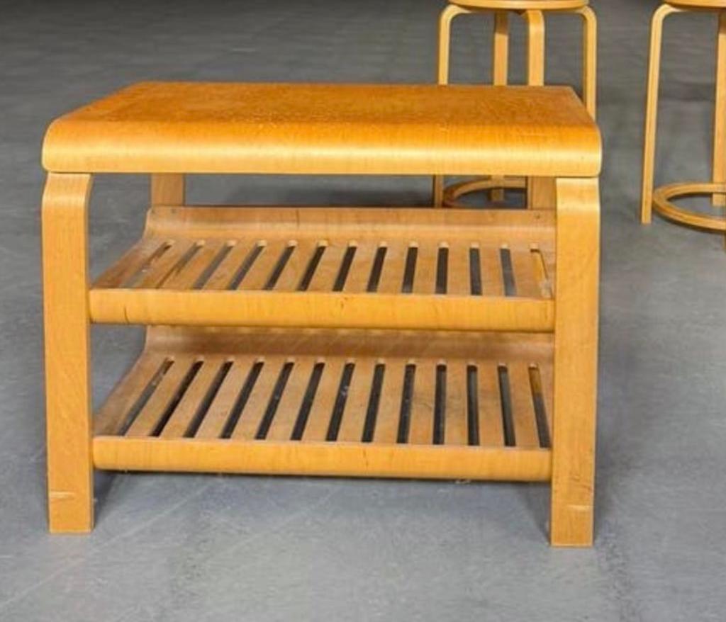 Vintage Ikea -Alvar Aalto stijl tafel- plywood, Huis en Inrichting, Ophalen, Gebruikt, Rechthoekig, 50 tot 100 cm