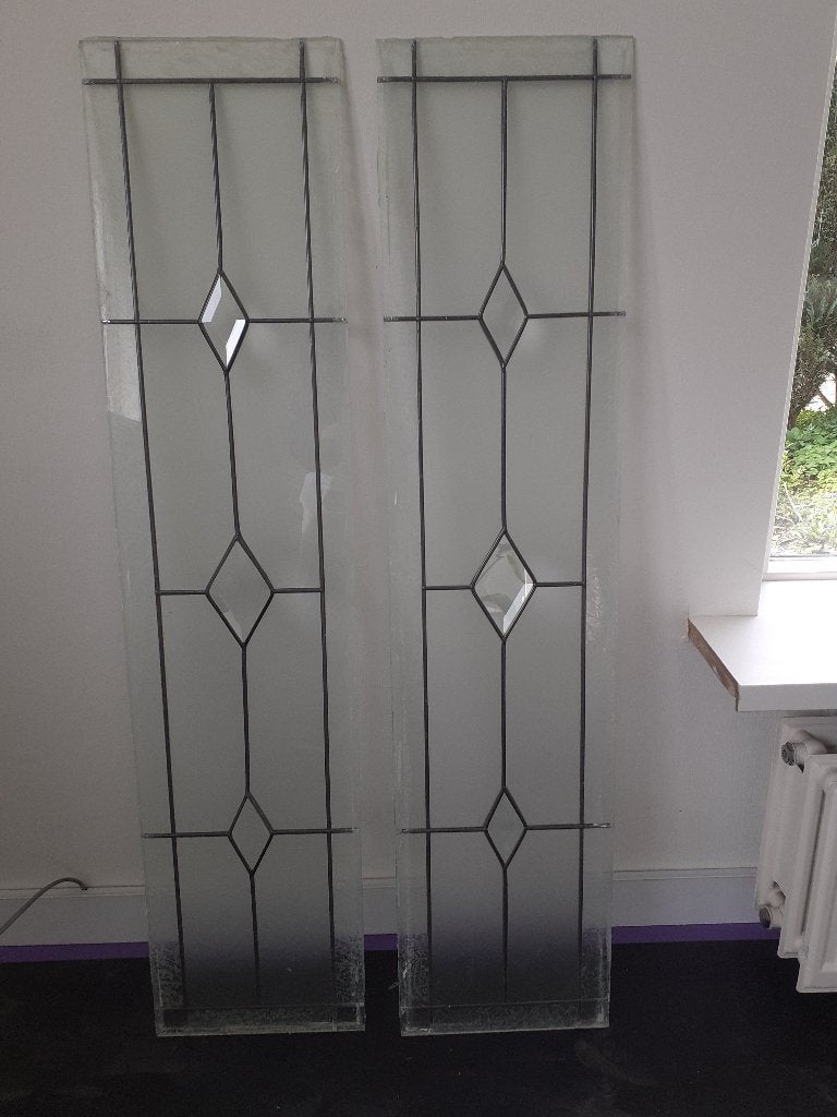 Nostalgisch glas in lood deurramen, Ophalen, Gebruikt, Minder dan 80 cm, Glas in lood