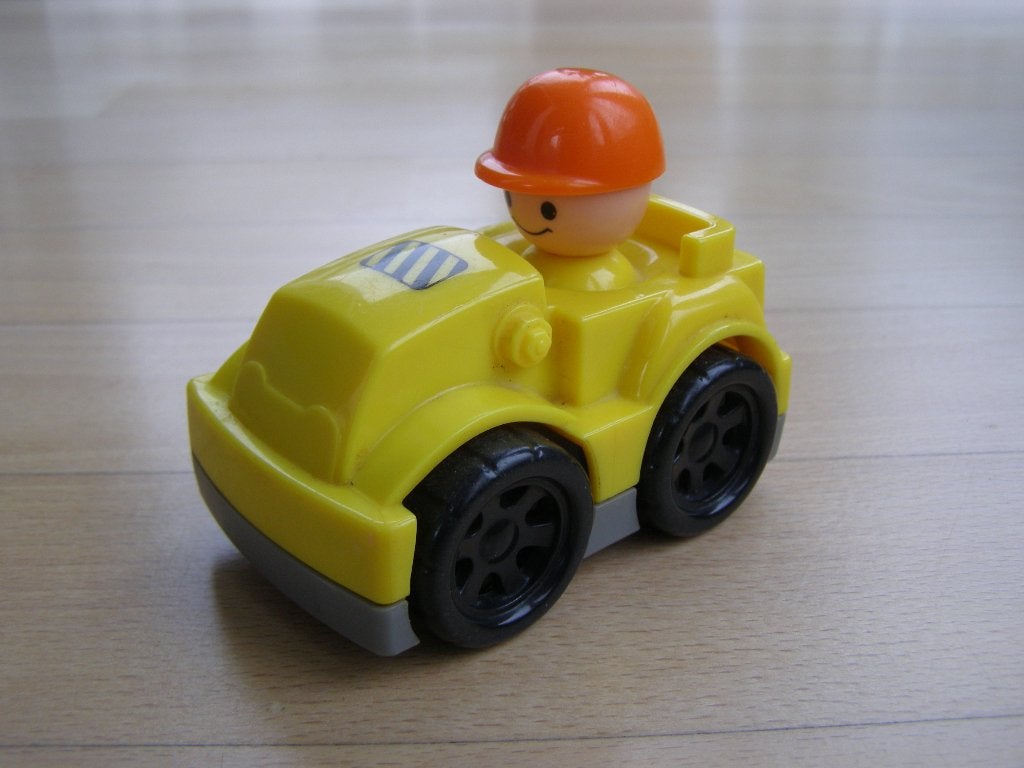 Auto / Werkverkeer met poppetje + pionnen en hek, Ophalen of Verzenden, Gebruikt