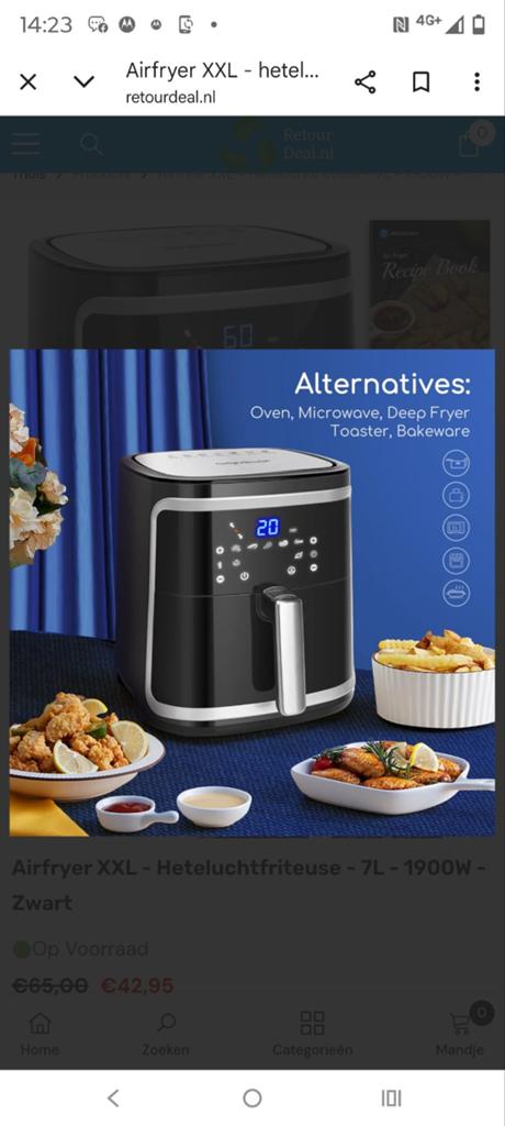 Airfryer, Ophalen of Verzenden, Nieuw, Airfryer