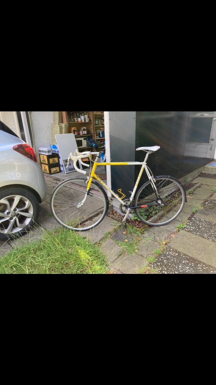 Raleigh racefiets maat 59/60, Gebruikt, Velgrem, Aluminium, 15 tot 20 versnellingen