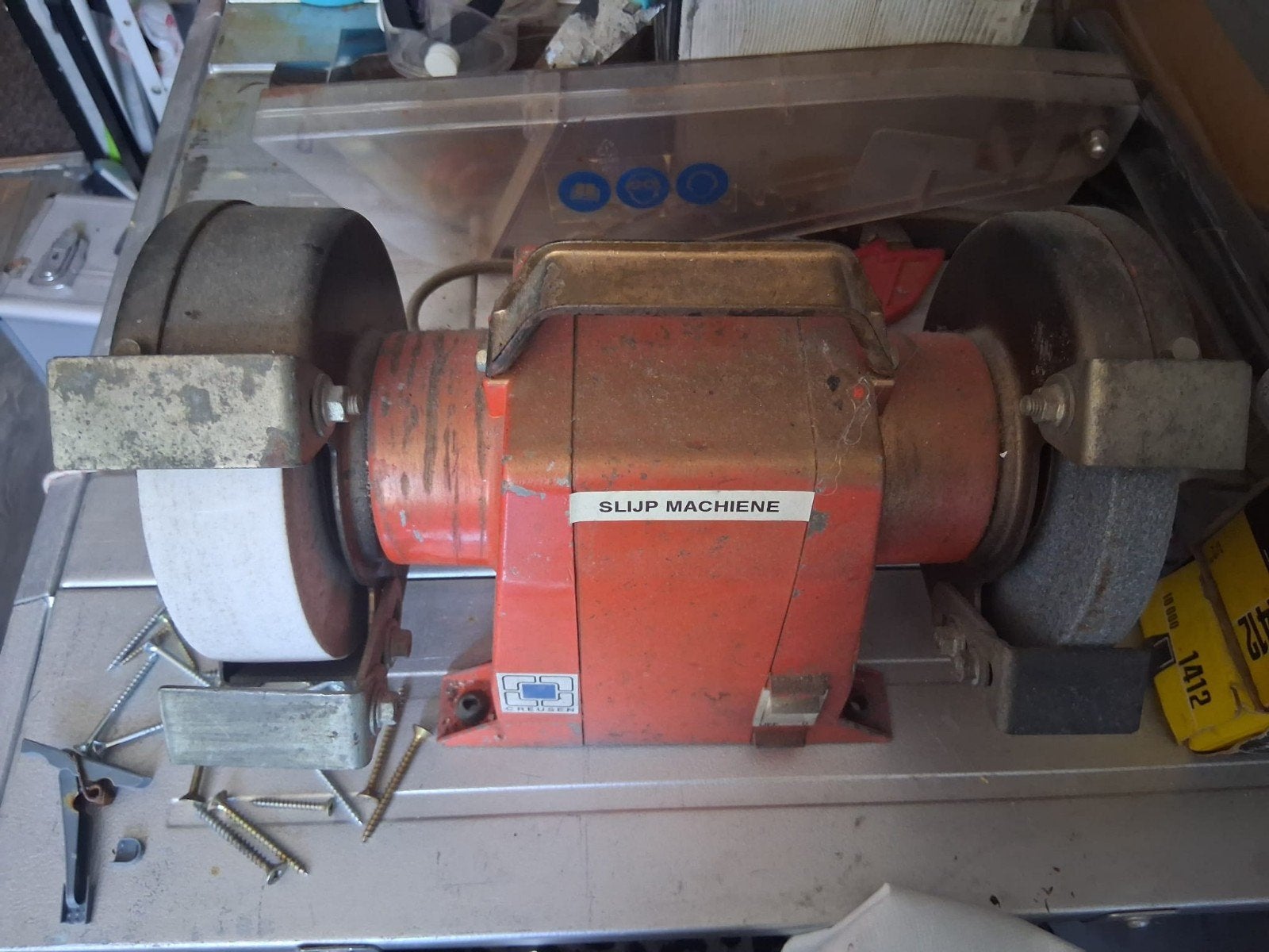 te koop slijpmachine Creusen, Ophalen, Minder dan 700 watt, Werkbankslijpmachine