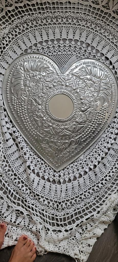 Sfeervolle Hart spiegel Bali, Huis en Inrichting, Woonaccessoires | Spiegels, Ophalen of Verzenden, Rechthoekig, Minder dan 50 cm
