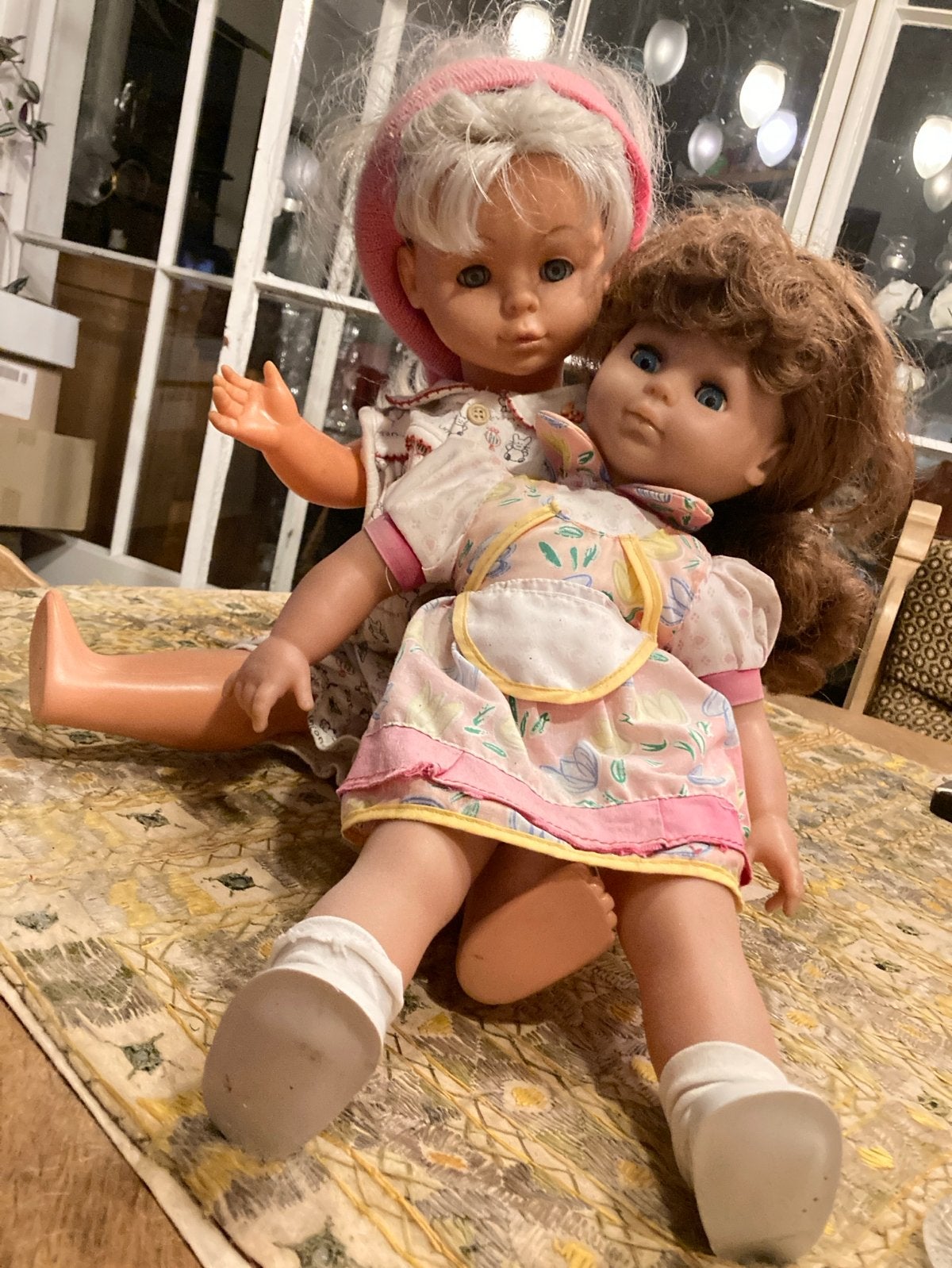 Vintage Poppen Duo - Charmante Speelkameraadjes, Ophalen of Verzenden, Gebruikt, Pop