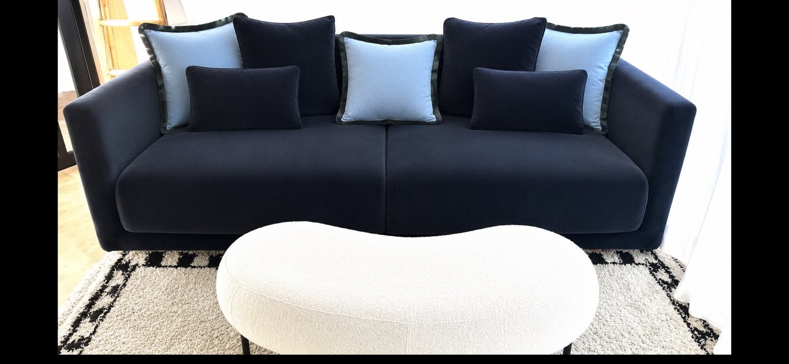 IKEA STOCKHOLM 2017 3-zitsbank Donkerblauw, Ophalen, Zo goed als nieuw, 75 tot 100 cm, Stof