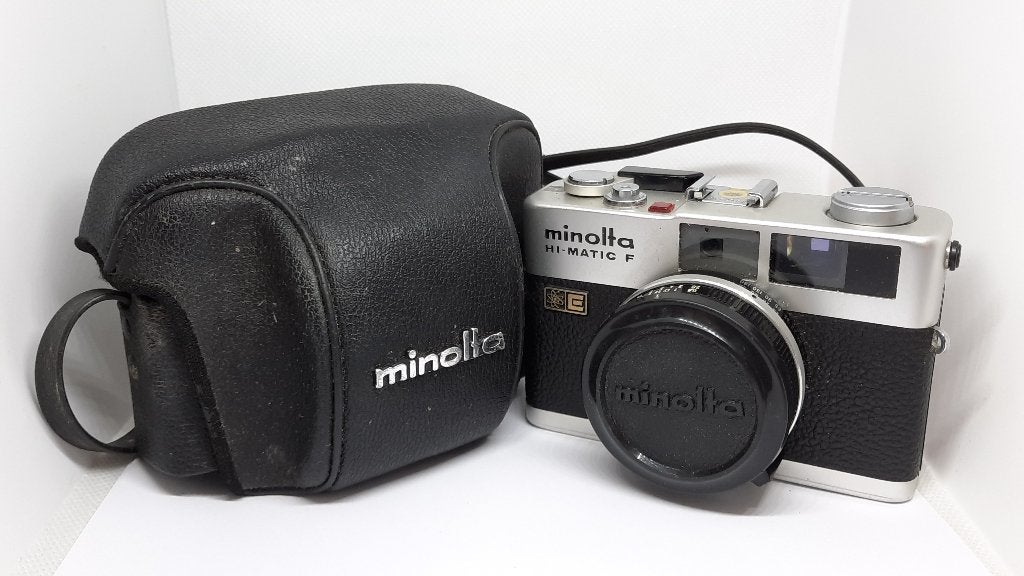 Vintage Minolta Hi-Matic F Rangefinder Camera, Audio, Tv en Foto, Fotocamera's Analoog, Ophalen of Verzenden, Gebruikt, Compact