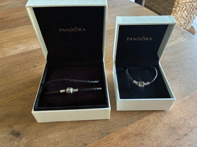 Origineel Pandora armband leder, nieuw in doosje., Sieraden, Tassen en Uiterlijk, Armbanden, Ophalen of Verzenden, Nieuw, Zwart