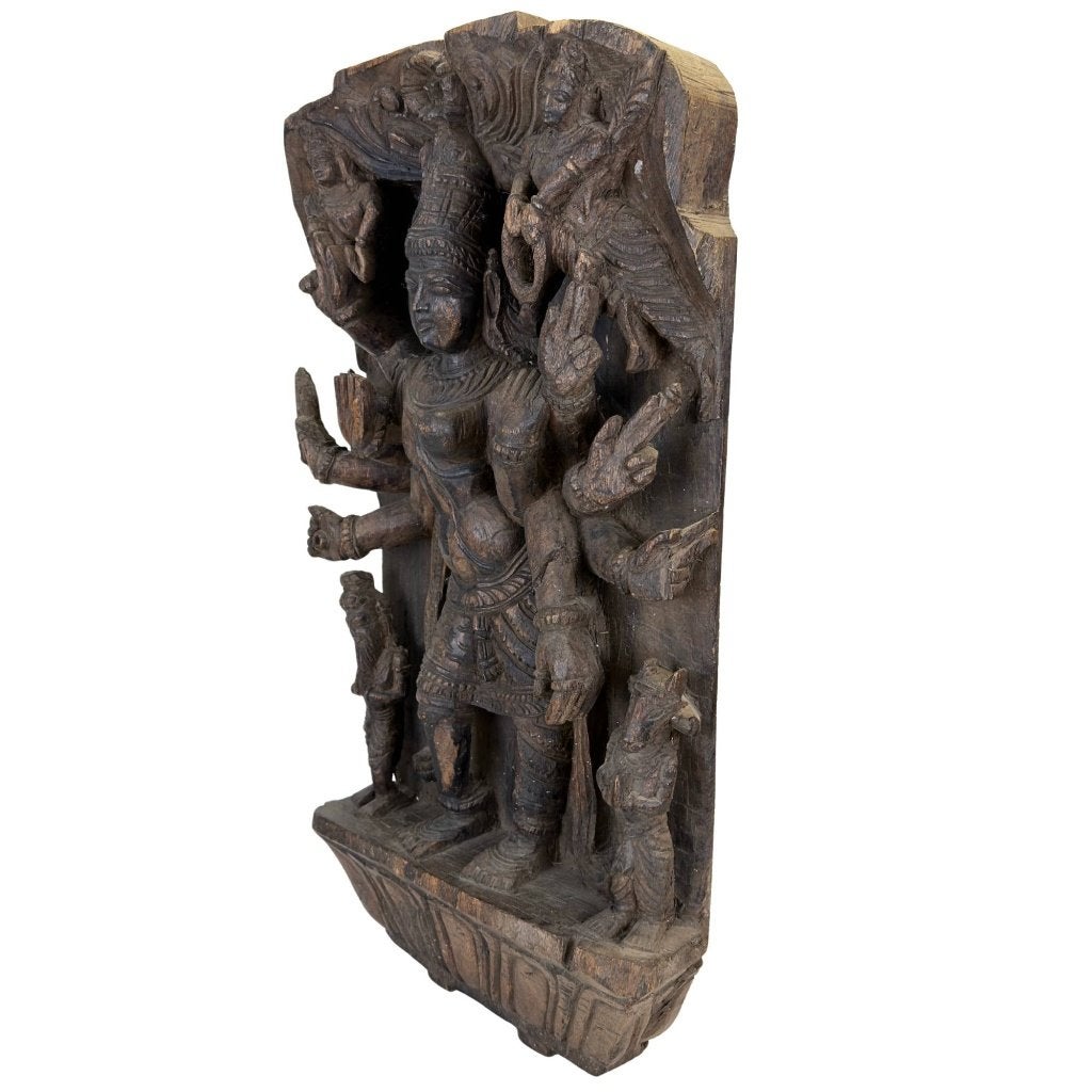 Tempelpaneel – Ardhanarishvara – Indiaas hout, Antiek en Kunst, India, Ophalen of Verzenden, Wanddecoratie, Hout