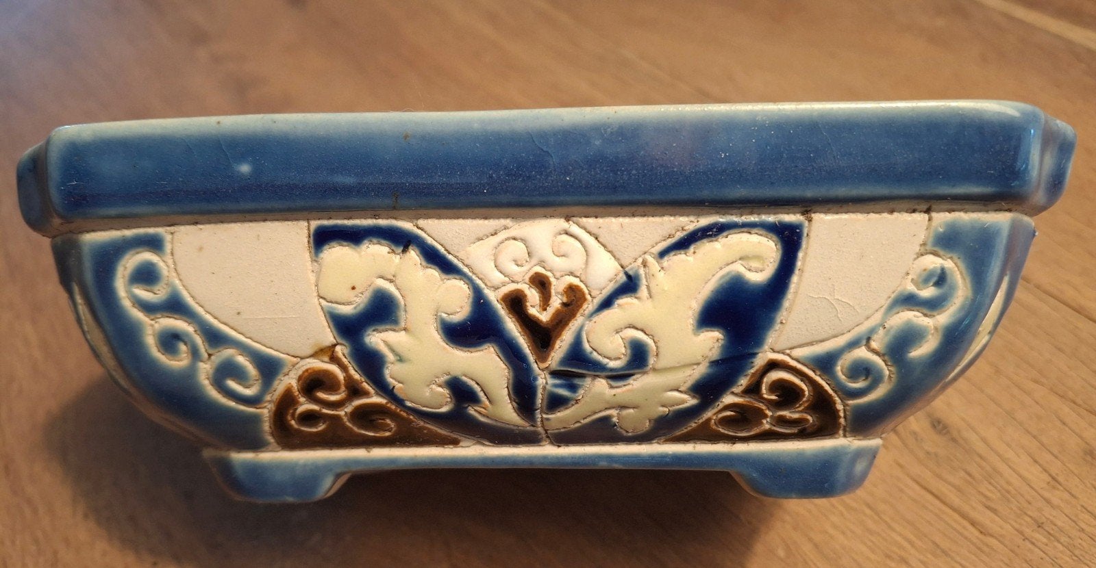 Vintage bonsaischaal jaren 50/60, Ophalen of Verzenden, Zo goed als nieuw, Aardewerk, Rechthoekig