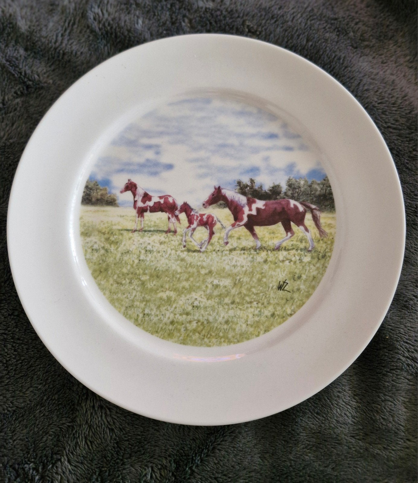 Wiebe van der Zee Bord 'Samen op Stap' - Paarden, Ophalen of Verzenden