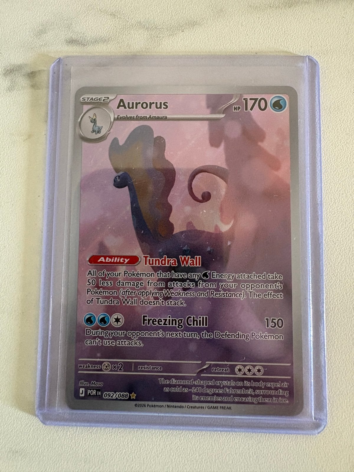 Aurorus 092/088 Pokemon kaart Perfect Order, Ophalen of Verzenden, Zo goed als nieuw, Losse kaart, Foil