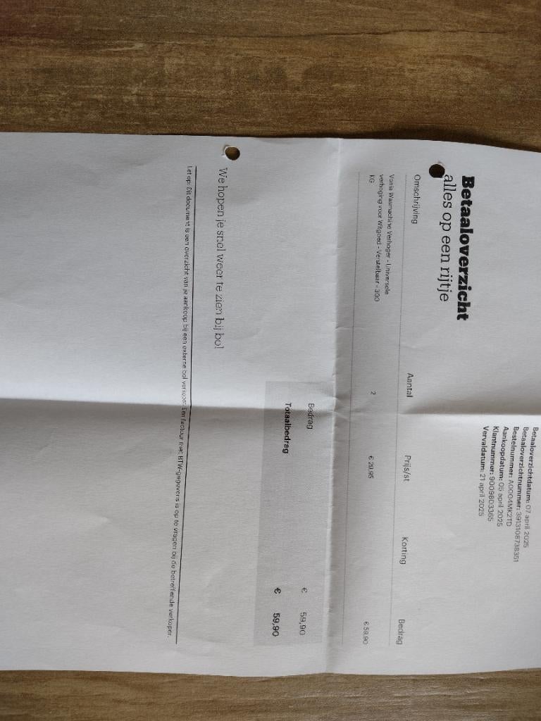 Witgoed verhogers, Ophalen, Zo goed als nieuw