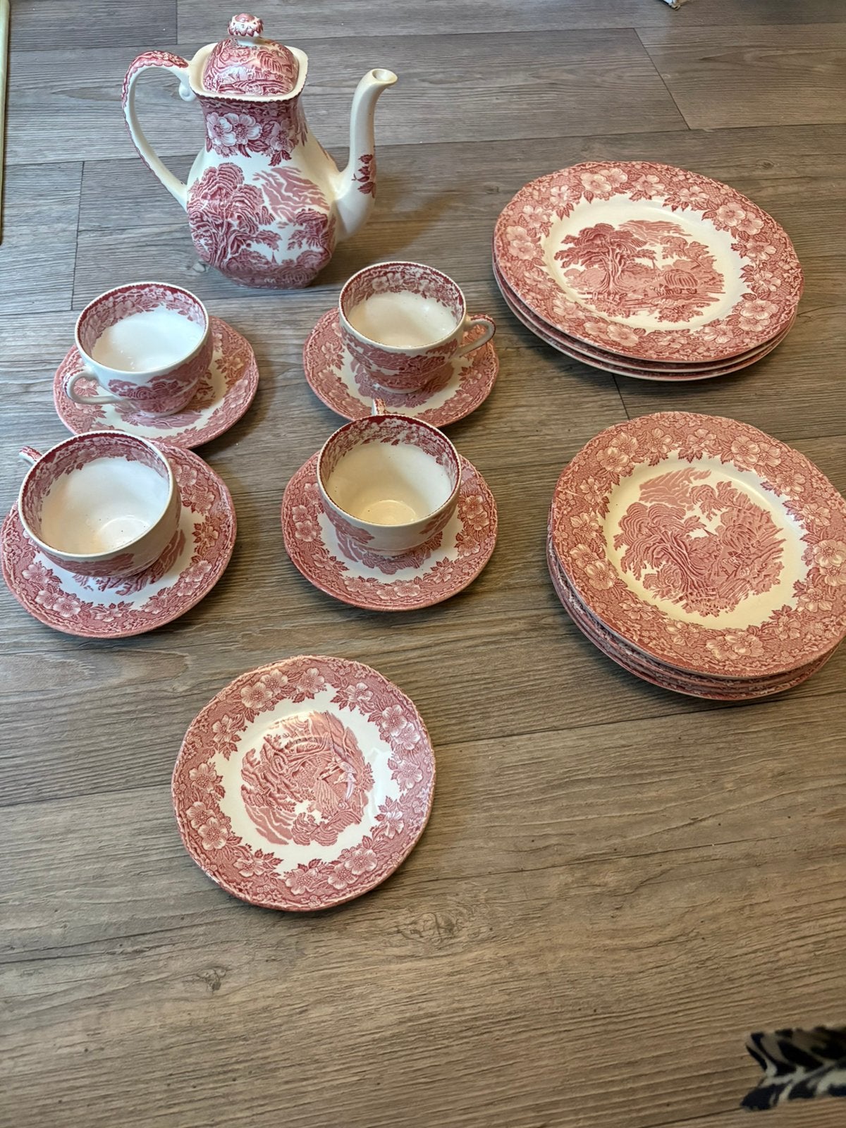 Vintage Enoch Wedgwood Woodland servies, Antiek en Kunst, Antiek | Servies compleet, Ophalen of Verzenden