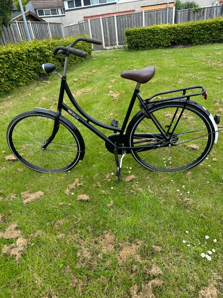 Zwarte Omafiets, Fietsen en Brommers, Terugtraprem, Ophalen, Overige merken, 53 tot 56 cm