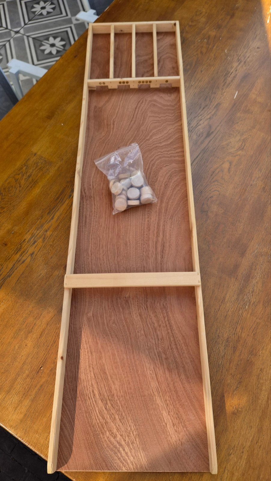 Mini sjoelbak ca 120x28 cm, Ophalen, Zo goed als nieuw