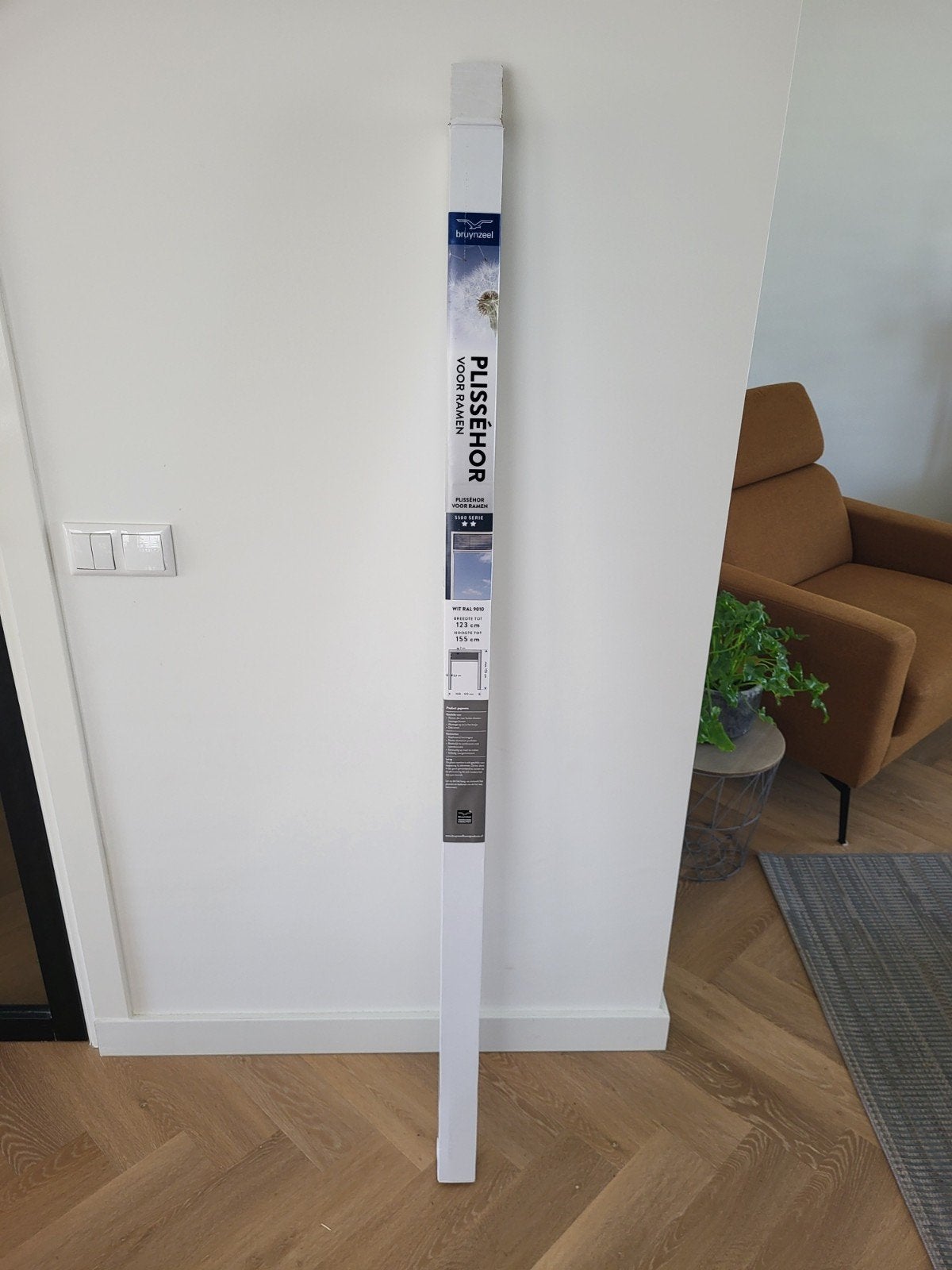Plisséhor voor ramen S500 Serie Wit RAL 9010, Ophalen, Gevelraam of Ruit, 80 tot 120 cm, 120 tot 160 cm