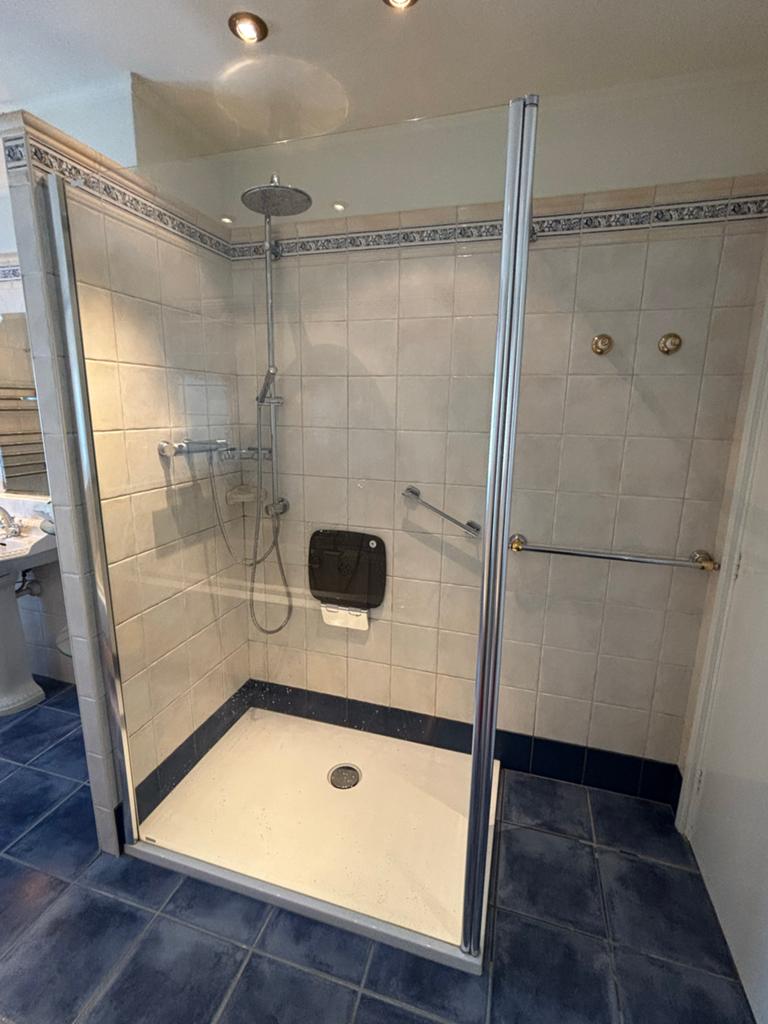 Douchewand met deur - spatdeur, Ophalen of Verzenden, Gebruikt, Glas, Douche