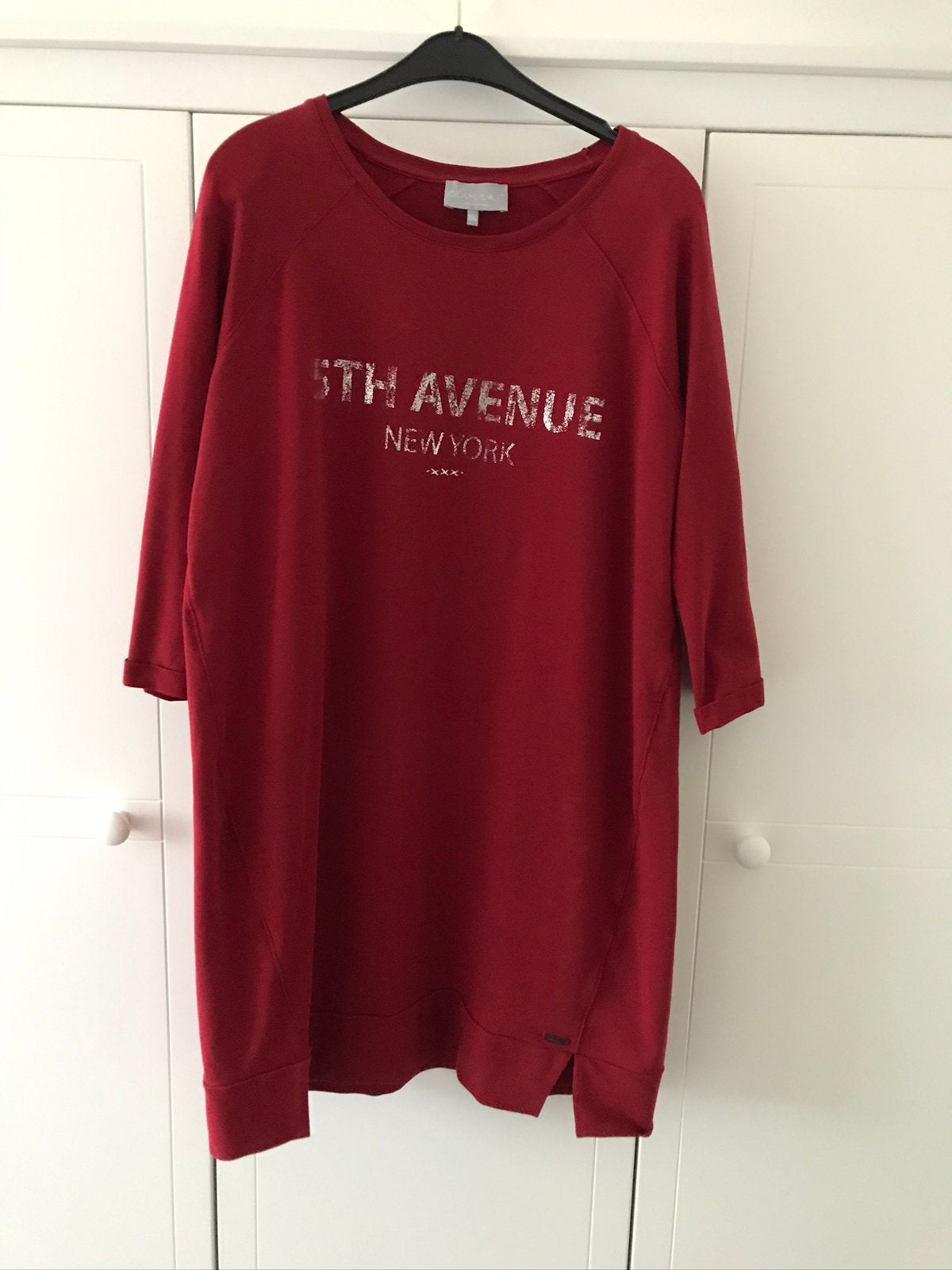 Dames sweat jurk / jurkje/tuniek rood Elvira mt XXL (46-48), Maat 46/48 (XL) of groter, Ophalen of Verzenden, Zo goed als nieuw