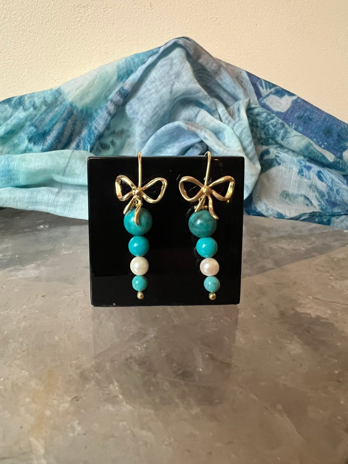 Turkoois turquoise Arizona AKOYA zoutwater parel zeldzaam, Hangers, Blauw, Magnolia11, Nieuw