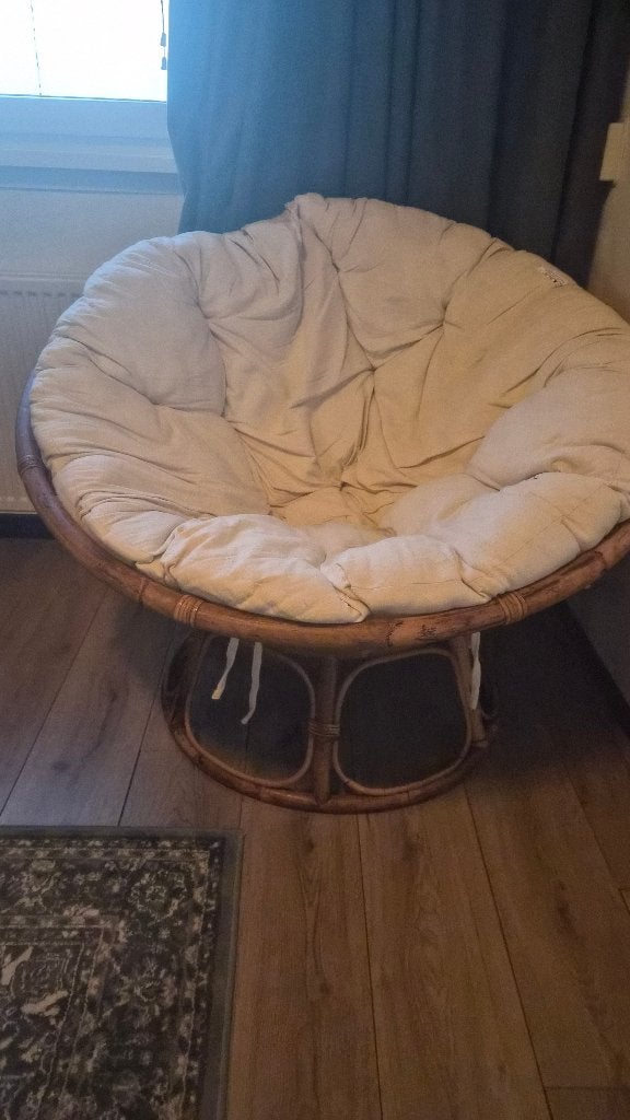 Loungestoel Papasan bruin rotan, Huis en Inrichting, Ophalen, Gebruikt, Bruin, Eén