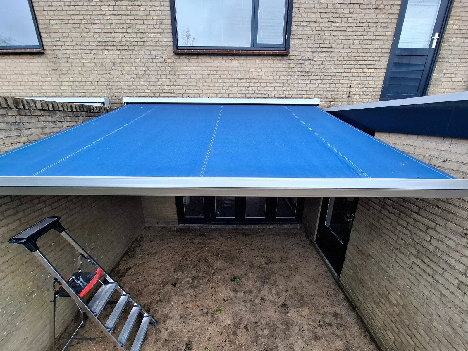 Terrasscherm / Knikarmscherm - 360x280cm - Gebruikt, Ophalen, Gebruikt, 250 cm tot 450 cm, Knikarmscherm