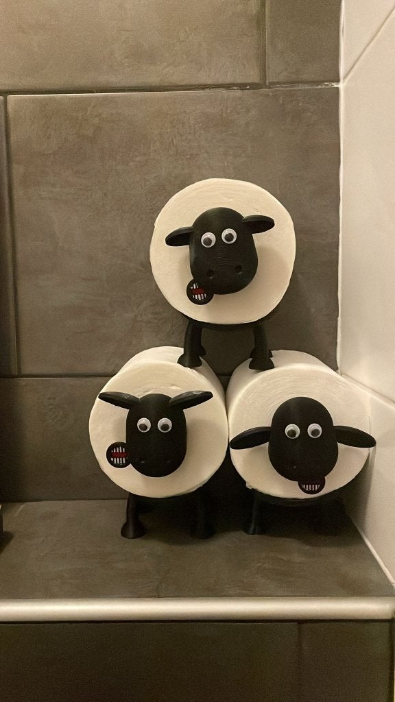 3D-Geprinte schapen-wc-rolhouders, Verzamelen, Ophalen of Verzenden, Zo goed als nieuw