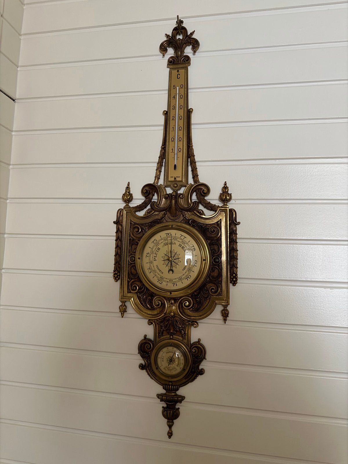 Grote vintage West-Duitse barometer – zwaar gegoten metaal, Antiek en Kunst, Ophalen