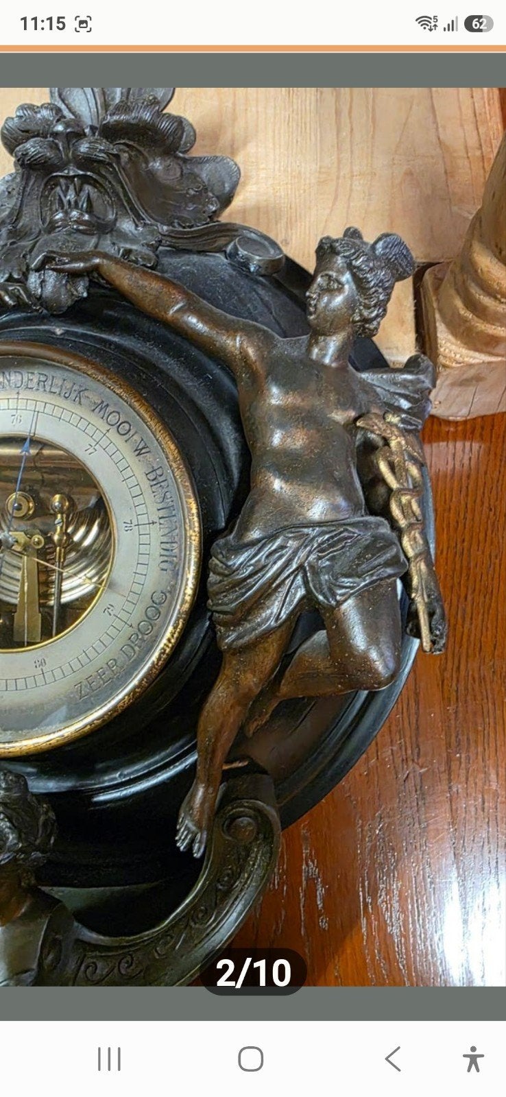 Grote zamak barometer, Ophalen