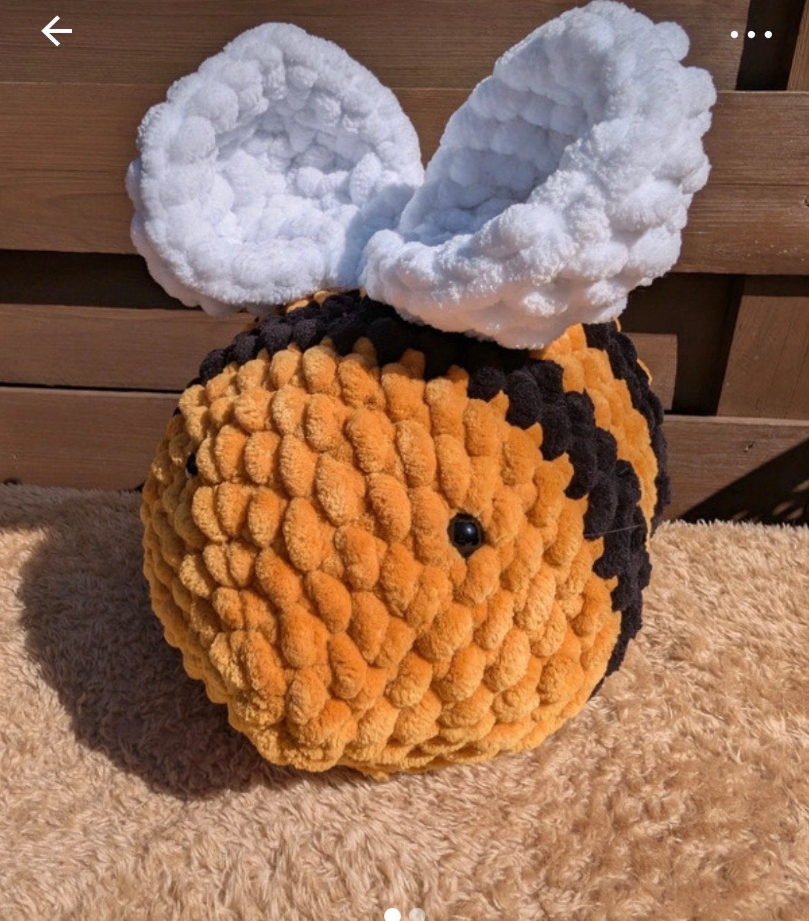 Zelf gehaakte knuffel bij van chenille garen (erg zacht), Overige merken, Overige typen, Nieuw, Ophalen of Verzenden