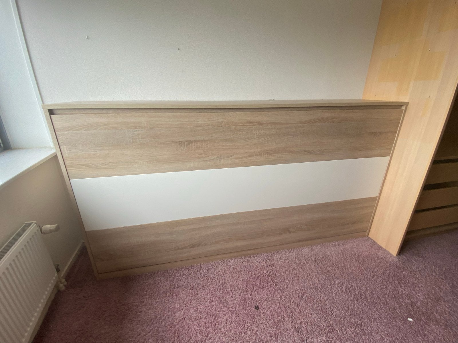 1 persoons opklapbed in zeer nette staat., Ophalen, 90 cm, Eenpersoons, Beige