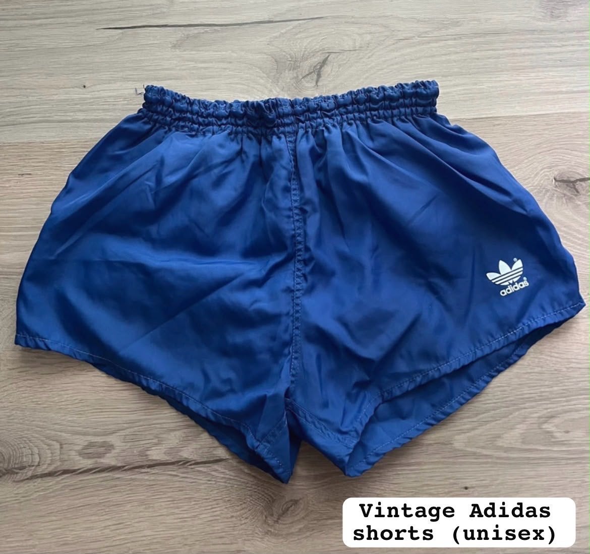 Vintage Adidas shorts (unisex) - Blauw, Maat 38/40 (M), Kort, Gedragen, Verzenden