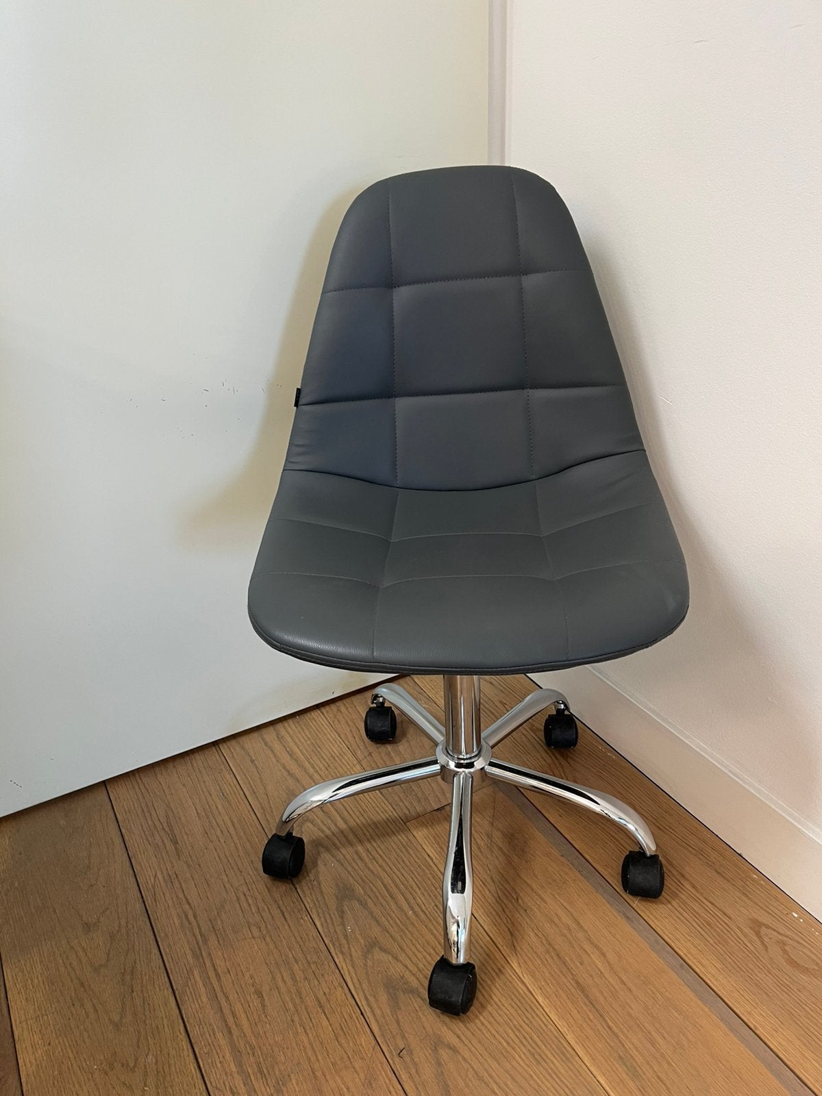 4 Bureaustoelen  Rheims grijs kunstleer, Ophalen, Zo goed als nieuw, Grijs