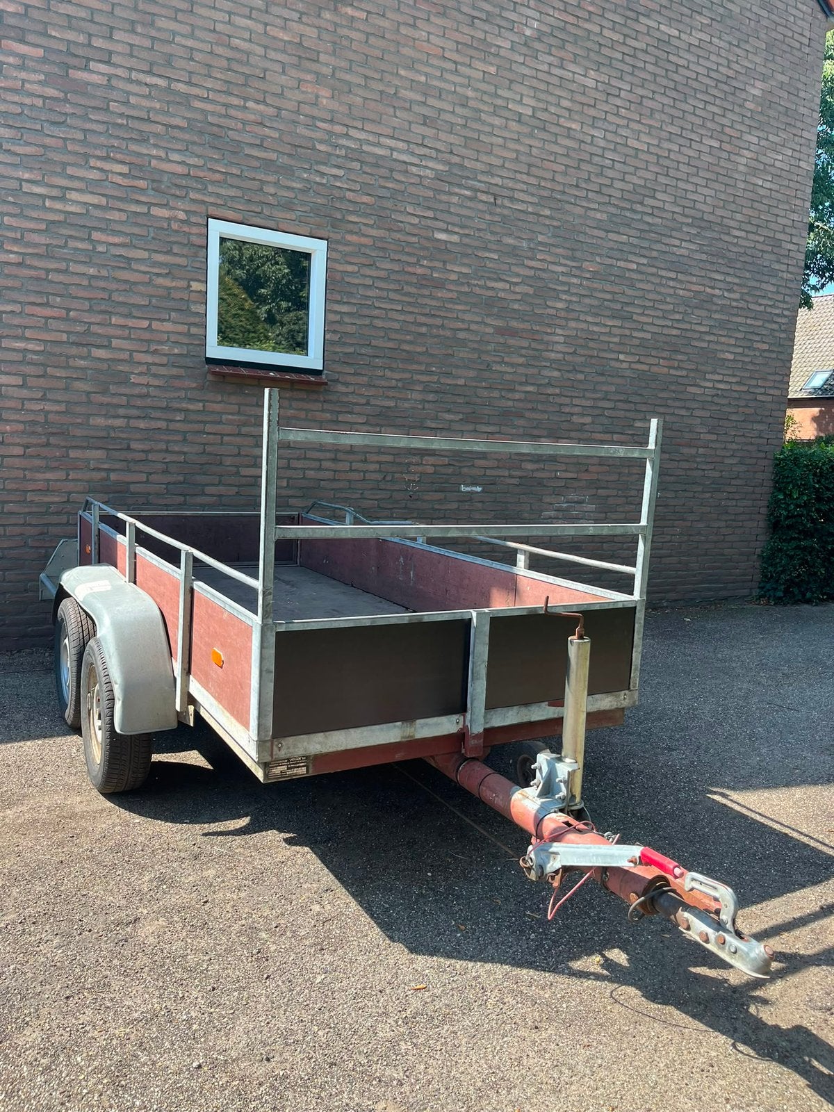 Aanhanger 3meter lang 130 breed, Ophalen, Gebruikt