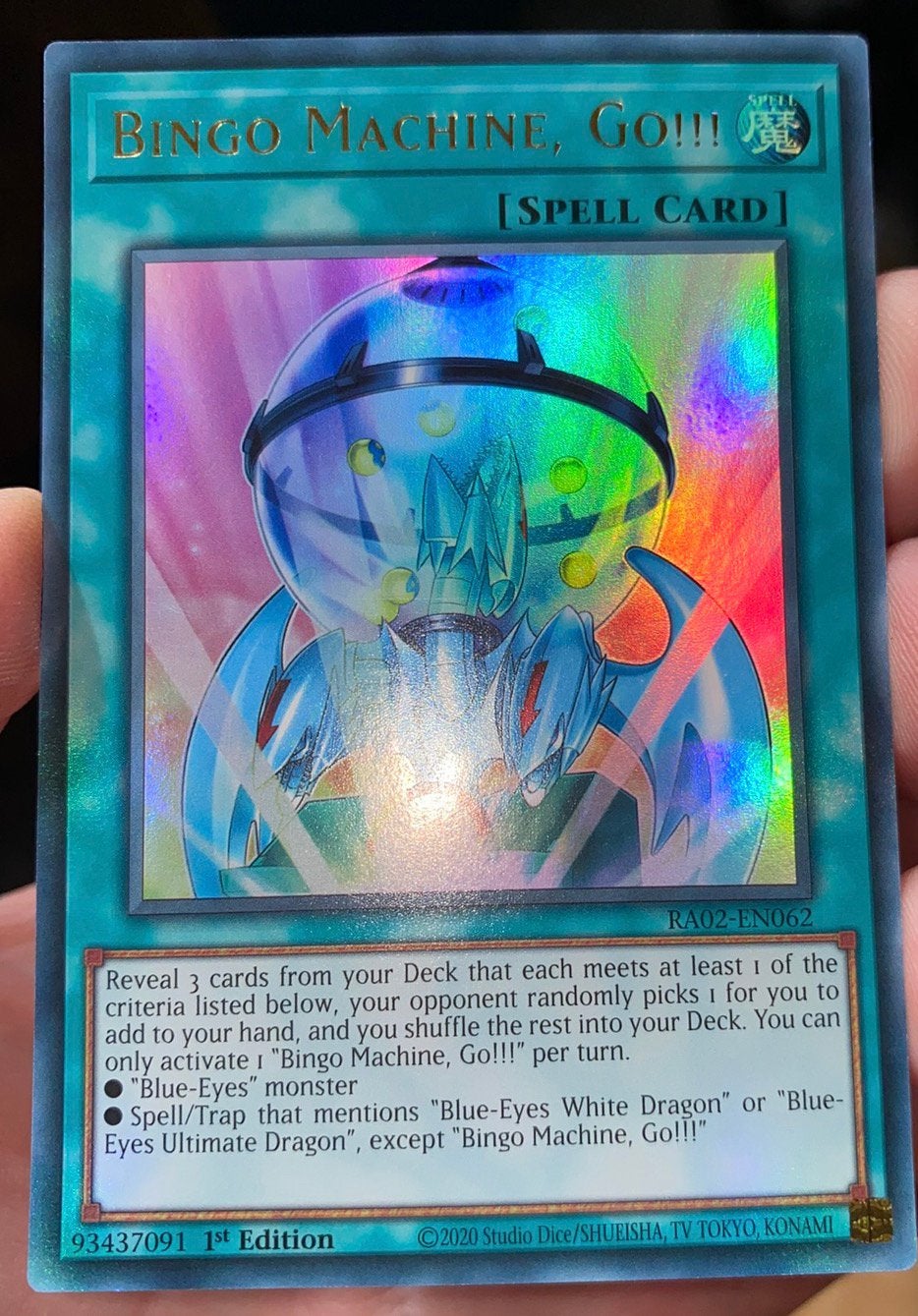 Yu-Gi-Oh! Bingo Machine Go RA02 1st Edition !, Ophalen of Verzenden, Zo goed als nieuw, Losse kaart, Foil