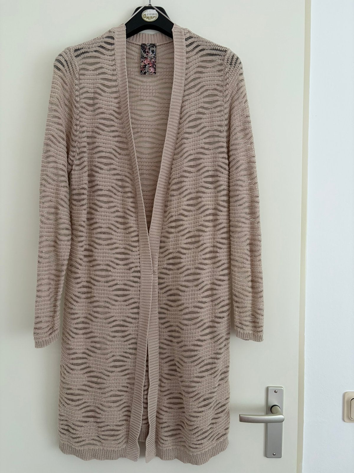 Lang comfortabel vest met gehaakt patroon, Ophalen of Verzenden, Gedragen, Maat 38/40 (M), Beige