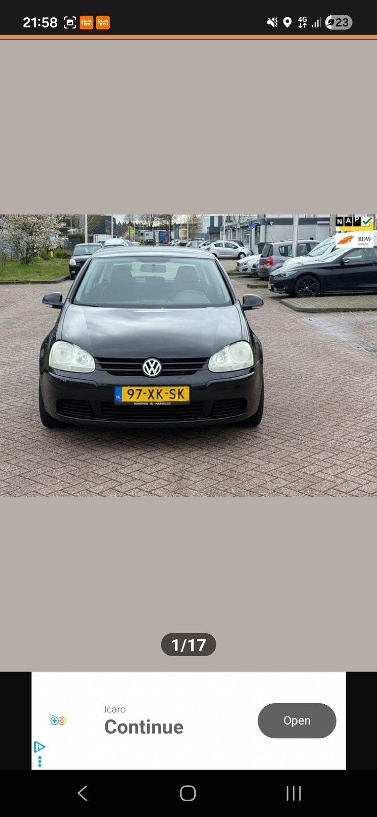 Volkswagen Golf 1.6 16V FSI 85KW 2007 Zwart, Voorwielaandrijving, 15 km/l, 4 cilinders, 620 kg