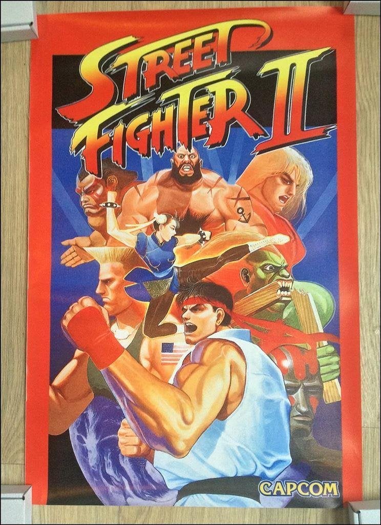 60x40cm STREET FIGHTER 2 Capcom Retro Arcade Poster, Verzenden, Nieuw, A1 t/m A3, Film en Tv
